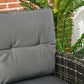 6-Piece Outdoor Patio Furniture Set with Chairs, Ottomans, Sofa, Glass Top Coffee Table and Cushions, Wicker Rattan Conversation Set for Backyard and Porch, Grey