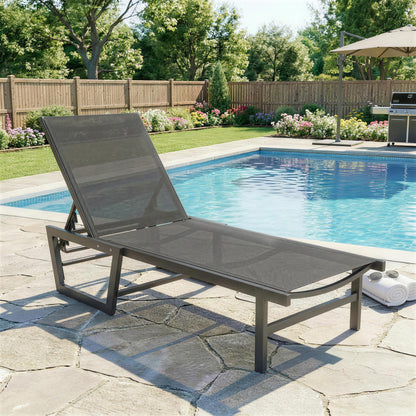 63cm Wide Chaise Lounge Tanning Chair, 4-Position