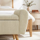 Storage Ottoman, 59" Corduroy End of Bed Storage Bench for King Size Bed with Wooden Legs and Rolled Arms, Beige