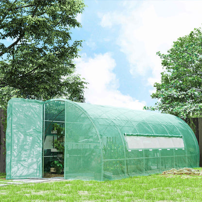 20' x 10' x 6.6' Green Heavy Duty Tunnel Greenhouse