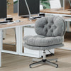 Computer Desk Chair, Armless Office Chair with Wide Padded Seat and Adjustable Height, Grey