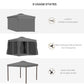 10' x 10' 2-Tier Outdoor Gazebo Canopy Tent with Zippered Mesh Sidewalls, Aluminum Frame for Patio, Backyard, Dark Grey