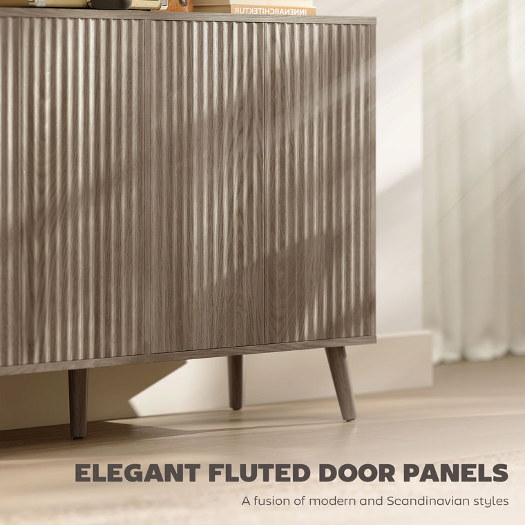 Fluted Buffet Cabinet with Adjustable Shelves