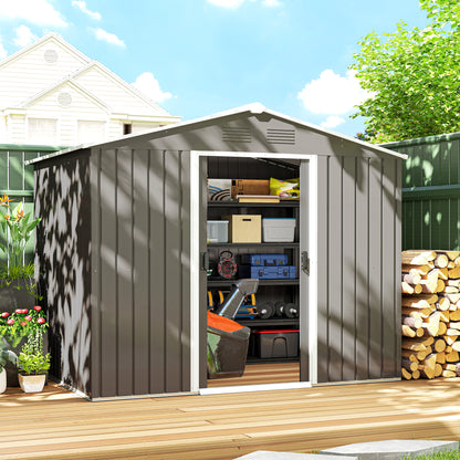 8' x 6' Garden Shed with Lockable Sliding Doors and Vents