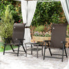 Brown Wicker Folding Chairs with Adjustable Backrest