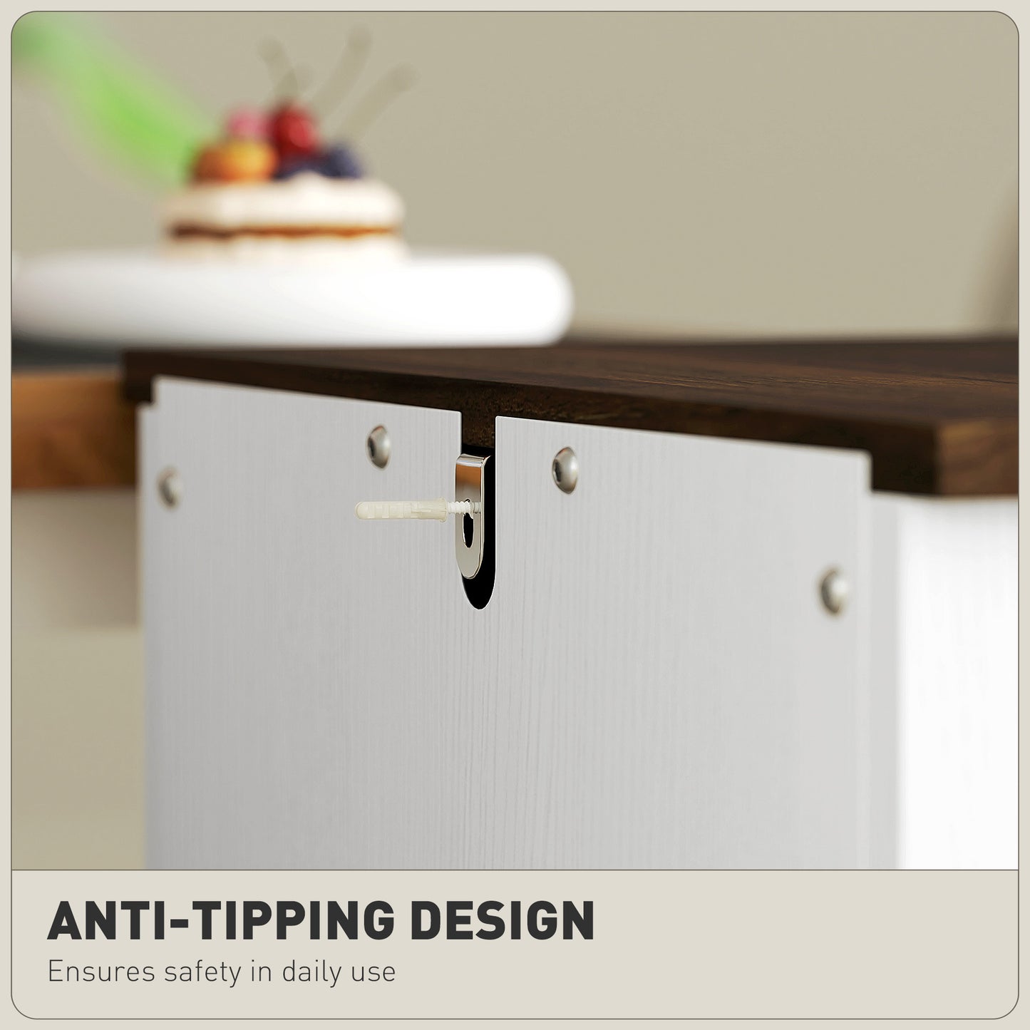 Vertical Filing Cabinet with 2 Drawers, Rustic Farmhouse Office Storage Cabinet for A4, Letter Size, Distressed White
