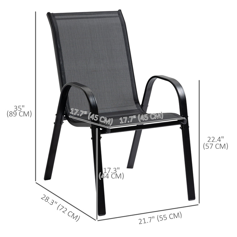 4-Piece Dining Chair Set with Armrests