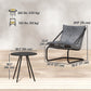 Outdoor Bistro Set, 3 Piece Patio Furniture Set with 2 C Spring Chairs and Round Table for Balcony, Light Grey