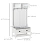 Coat Rack Shoe Bench, Hall Tree with Bench and Shoe Storage, Entryway Bench with 4 Hooks, 2 Drawers, 2 Shelves, White