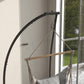 Hanging Hammock Chair Stand Only, C Shape Hanging Heavy Duty Metal Frame Swing Stand for Porch Swing Chair, Black