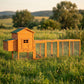 117" Extra Large Chicken Coop with Asphalt Roof, Wooden Hen House with Slide-out Tray, Quail Hutch with Nesting Box, Orange