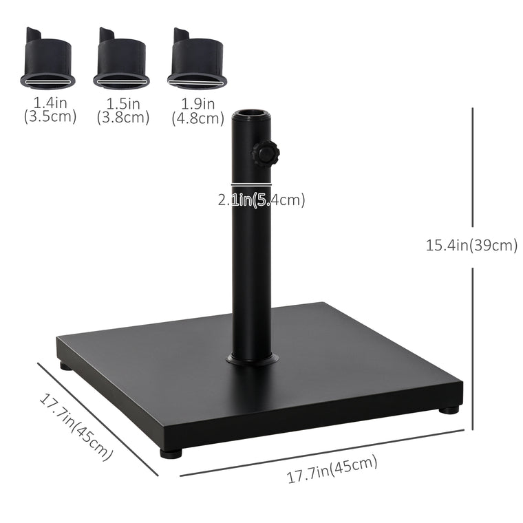 40 lb Black Steel Square Umbrella Base with Adjustable Knob