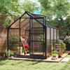 6.2' x 8.3' x 6.6' Grey PC Board Greenhouse with Sliding Door