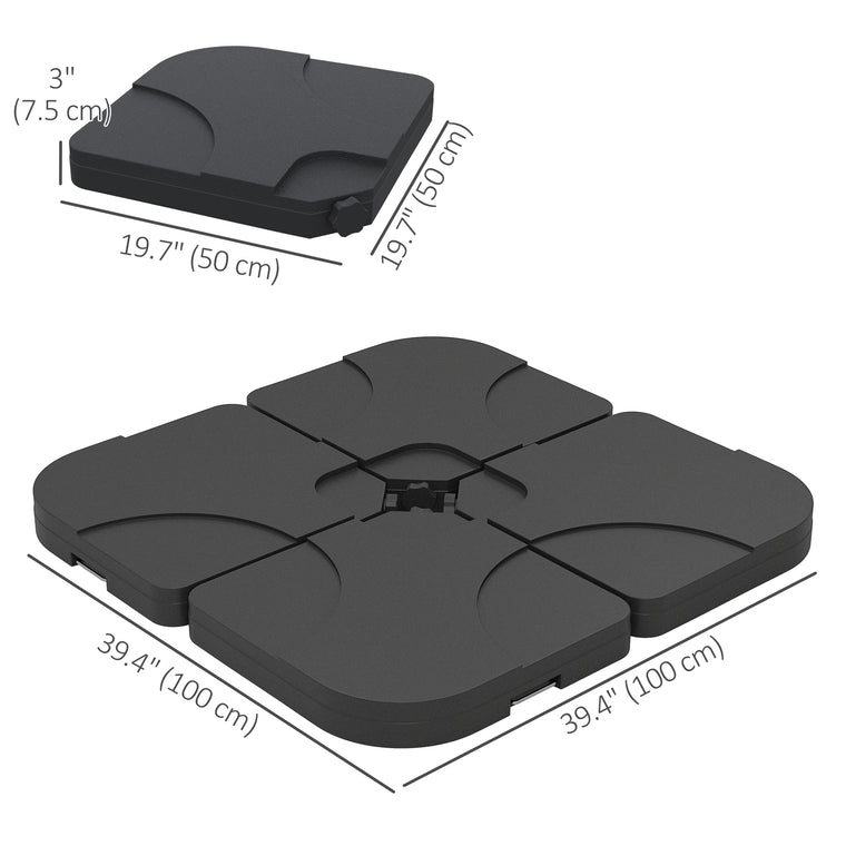 Black 4-Piece Portable Umbrella Base Weights