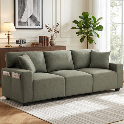 3-Seater Sofa with Storage Pockets