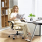 Executive Office Chair, Pet-Friendly Leather Ergonomic Desk Chair with Footrest, Swivel Recliner, Beige