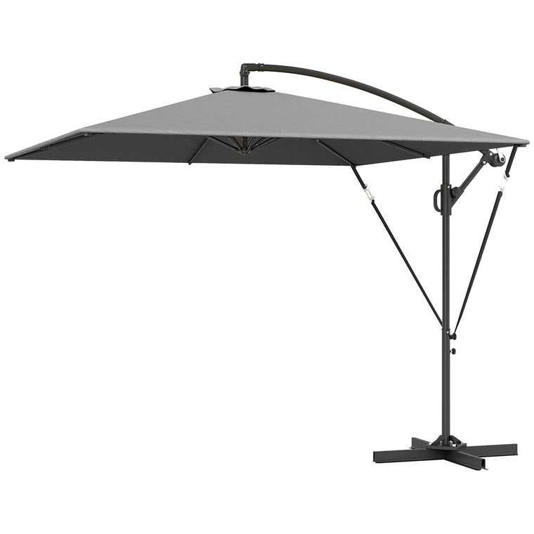 Khaki Offset Umbrella UPF50+ with Crank Base