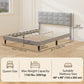 Queen Size Bed Frame with Upholstered Headboard, Modern Platform Bed Frame with Wood Slats, 1100 lbs Capacity, Grey