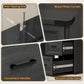 55" Computer Desk with 7 Drawers, Farmhouse Executive Desk for Home Office, Study, Bedroom, Black Wood Grain