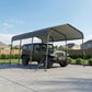11 x 15FT Metal Carport, Heavy-Duty Carport Canopy with Reinforced Frame & Galvanized Steel Roof, Dark Grey