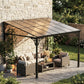 11' x 10' Outdoor Pergola, Wall Mounted Hardtop Lean-to Gazebo with Polycarbonate Roof and Metal-Aluminium Frame