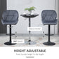 Bar Stool Set of 2 Fabric Adjustable Height Armless Upholstered Counter Chairs with Swivel Seat, Grey