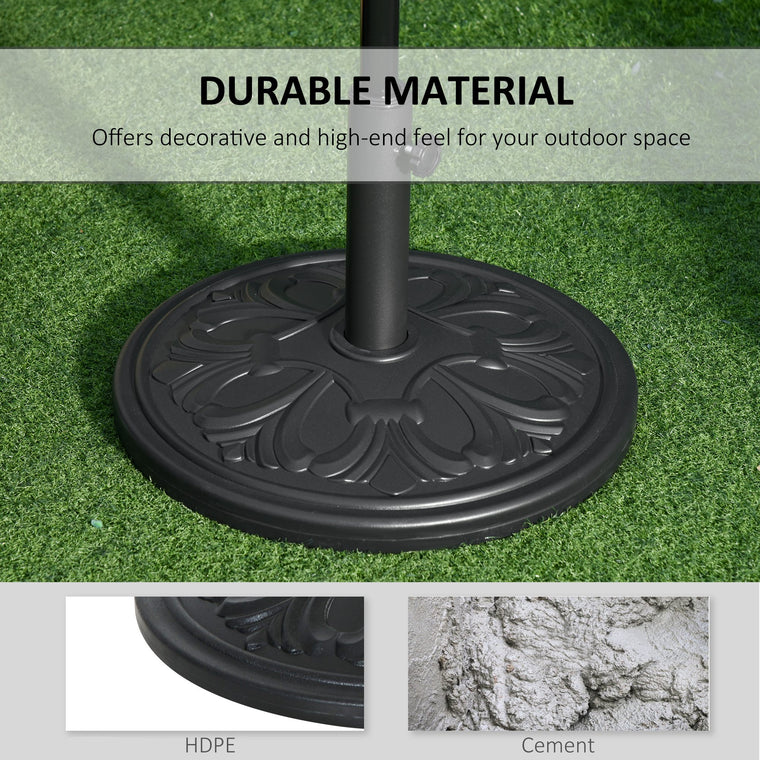 29 lb Black Cement Round Umbrella Base, Heavy Duty