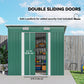 7'x 4' Metal Patio Storage Shed Garden Lockable Shed Tool Utility Storage Unit, Green