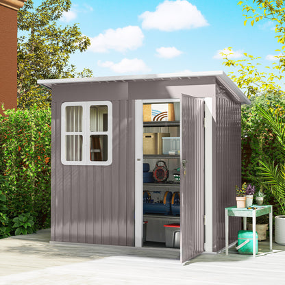 7' x 4' Galvanized Steel Garden Shed with Window