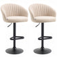 Bar Stools Set of 2, Swivel Counter Height Barstools with Back, Footrest, Adjustable Height, Beige