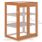 Wooden 2 Tier Cold Frame Greenhouse Polycarbonate Plant Grow House Portable Garden, 22.8" x 17.3" x 30.7", Orange