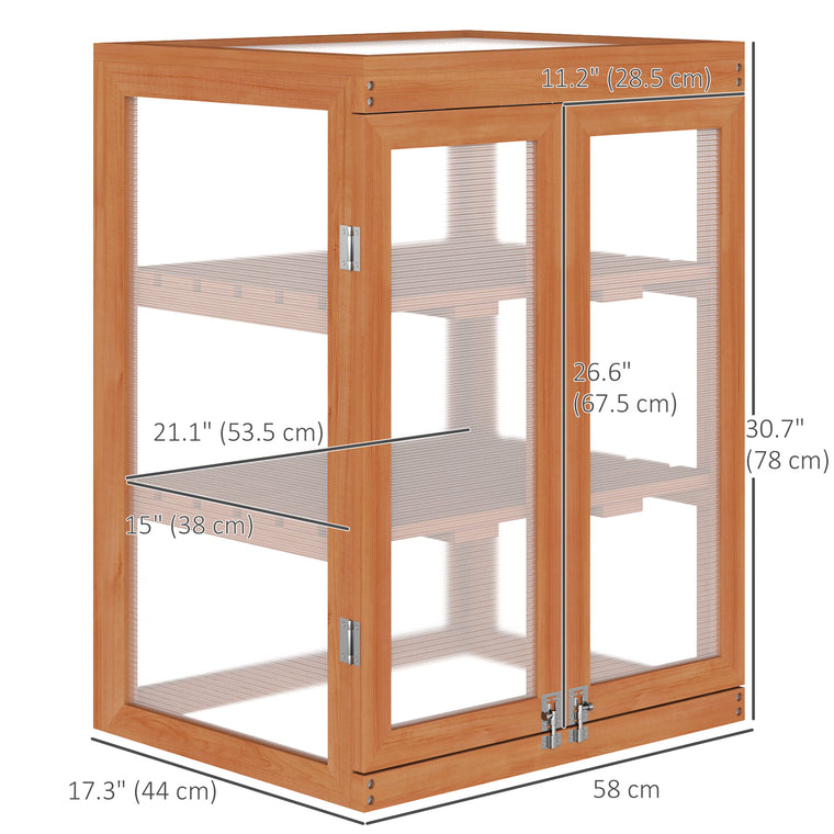 22.8" x 17.3" x 30.7" Wood 2-Tier Cold Frame Greenhouse