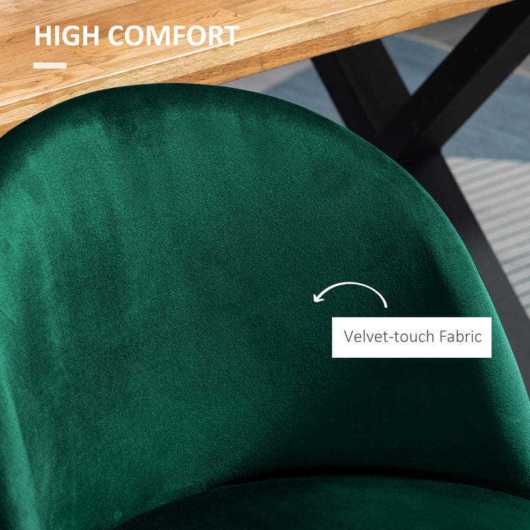 Mid-Back Velvet Dining Chairs Set of 2