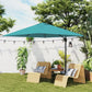 8' x 8' Blue Offset Cantilever Umbrella with Cross Base