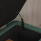 40" Ottoman with Storage, Linen Upholstered Storage Ottoman Bench with Steel Legs for Living Room, Bedroom Dark Green