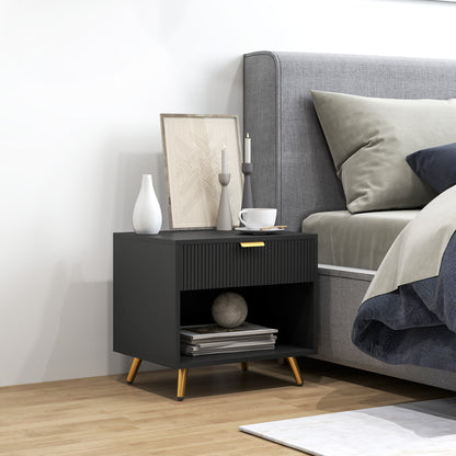 Fluted Nightstand with Drawer