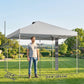 9.6 x 9.6 ft Pop Up Canopy Tent with Pockets, UPF 50+ 1-Button Push Outdoor Instant Canopy with Sandbags, Wheeled Bag