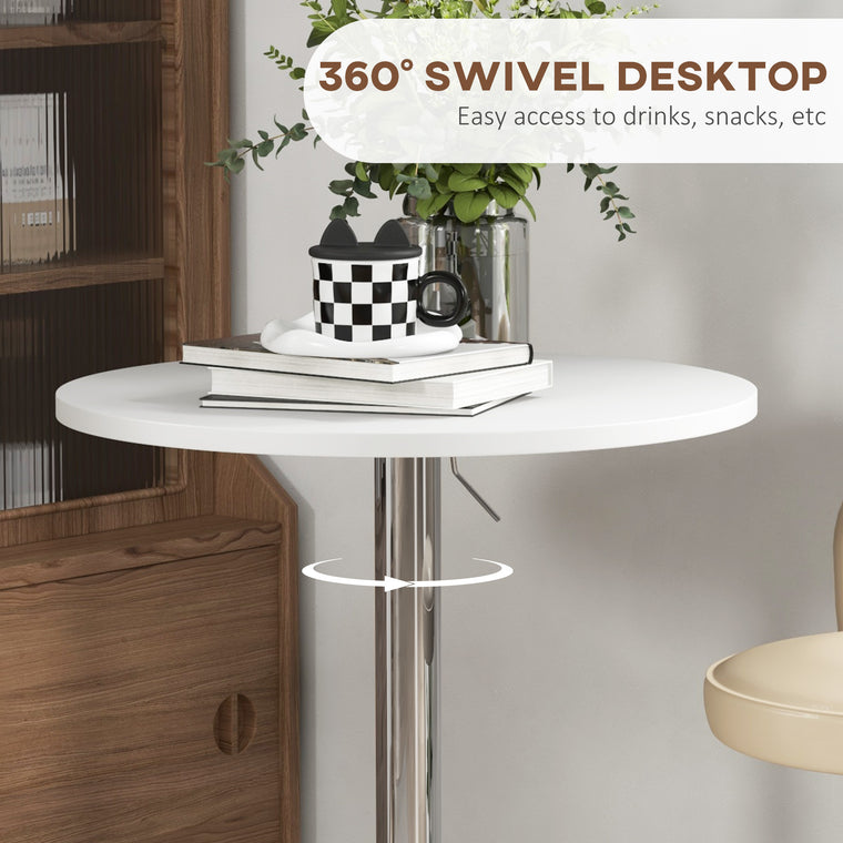 Round Adjustable Bar Table with Swivel Top