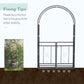6.7 FT Steel Garden Arch with Gate Outdoor Courtyard Arbor for Climbing Vine Plants Lawn Backyard Decoration Dark Grey