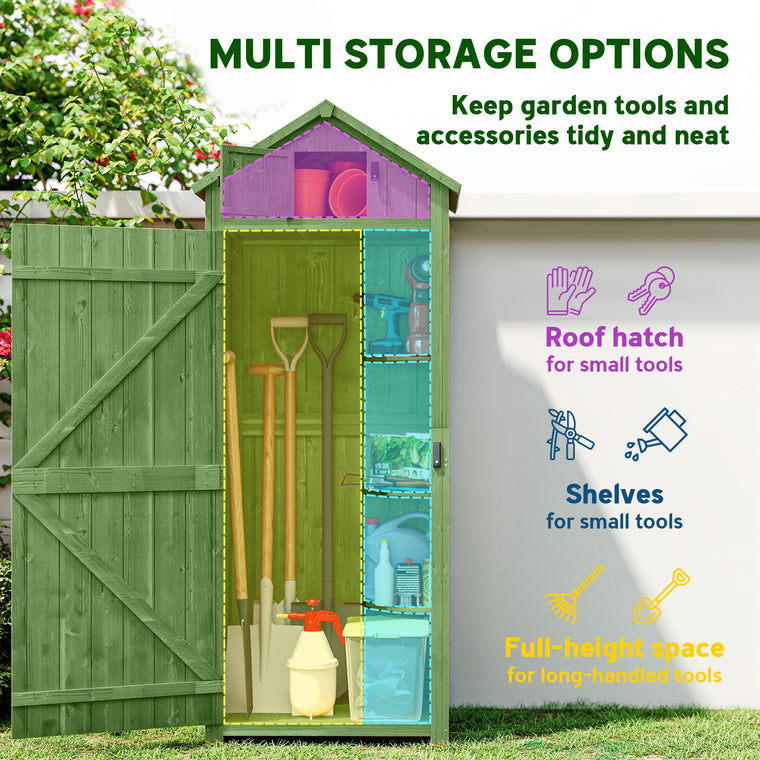 30" x 21" x 71" Garden Shed with Tiered Shelves