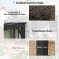 Hardtop Gazebo Wall-Mounted / Free Standing Outdoor Pergola with UPF 50+ & Waterproof Polycarbonate Roof