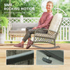 Khaki Wicker Rocking Chair with Thick Cushions