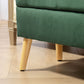 Storage Ottoman with Lid, Velvet Upholstered Storage Bench with Wood Legs for Living Room, Dark Green