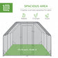 Chicken Run Outdoor, Galvanized Large Metal Chicken Coop Cage, Walk-in Enclosure Poultry Hen Run House Playpen Rabbit Hutch with Flat Roof, Cover
