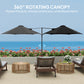 8.5FT Offset Patio Umbrella 360° Rotation Cantilever Parasol Outdoor Cantilever Roma Parasol Φ100.8" x 96.5"H Black