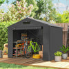 8' x 6' Galvanized Bike Storage Shed with Roll-Up Door and Vents
