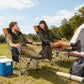 Set of 2 Reclining Camping Chair with Foot Rest, Folding Camping Chair w/ Headrest, Cup Holder, Storage Bag, Orange