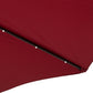 9ft Solar Patio Umbrella Outdoor Sunshade 24 LED Lights Tilt Canopy, Wine Red