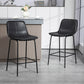 Bar Stools Set of 2, Upholstered Counter Height Bar Chairs, Kitchen Stools with Steel Legs