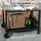 3-Shelf Grill Cart with Foldable Side Table & Stainless Steel Top
